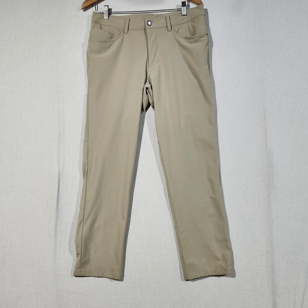 Lululemon Commission Slim Fit Pant Mens 32 Tan Khaki Technical Pants 29 Inseam